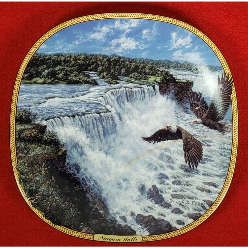 Thundering Waters Collectors Plate "Niagara Falls" by Bradford Exchange MIB+COA